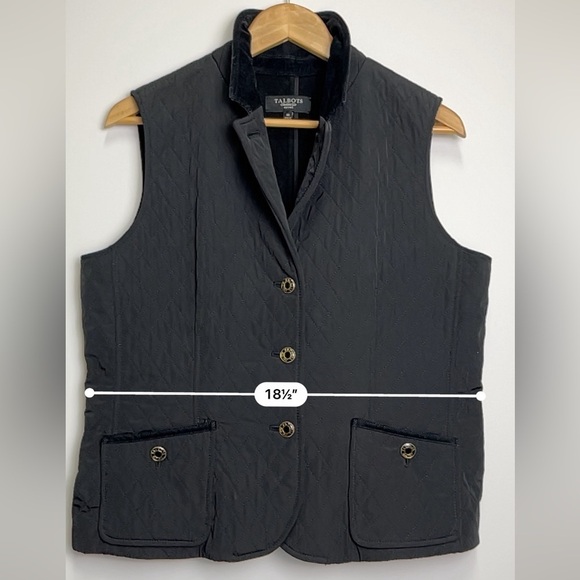 Talbots Quilted Vest Lightweight Equestrian Black Sz M - Picture 12 of 17